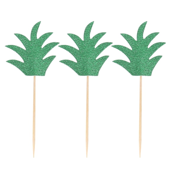 Masteelf 18pcs Leaf Cake Toppers Reusable Paper Picks for Wedding and Party Decoration