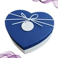 thumbnail image 1 of Masteelf 1PC Exquisite Gift Box Bowknot Heart Shaped Valentine Day Birthday Present Packing Box - Size (White Bottom Blue Cover), 1 of 8