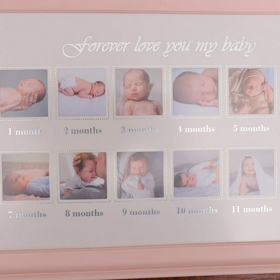 Masteelf 1PC Growth Record Photo Frame Fingerprint Dispaly Holder Creative Pictures Frame for Baby Infant Pink
