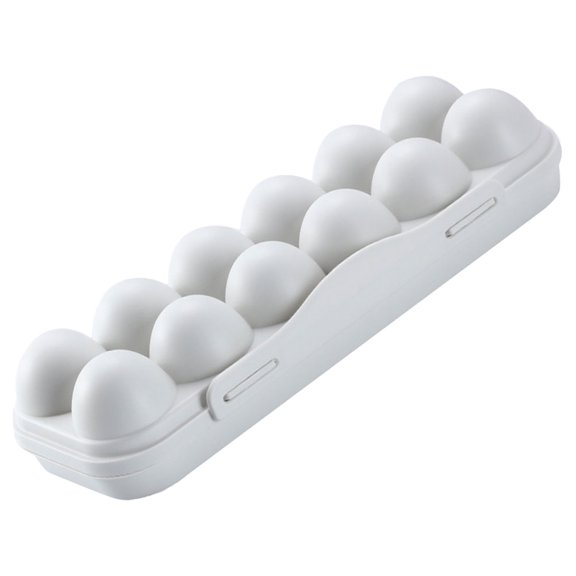 CTIRCHIU Refrigerator Egg Storage Box Grey Plastic with Smooth Surface and Convenient Grooves