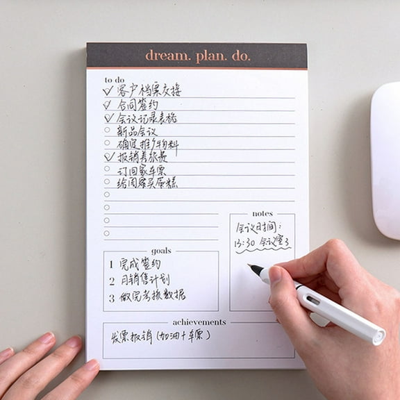 Masteelf 1Pack Schedule Note Pad Paper Rectangle 9.00x6.01x0.39in for Teachers and Friends