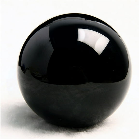 Masteelf 1Pc 5cm Exquisite Obsidian Sphere Natural Black Crystal Ball Desktop Ornament for Home Office Table Crafts (Black)