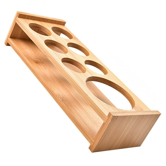 Masteelf 1Pc Bamboo Shot Glasses Rack Creative Whiskey Glasses Display Rack Multi-Holes Rack