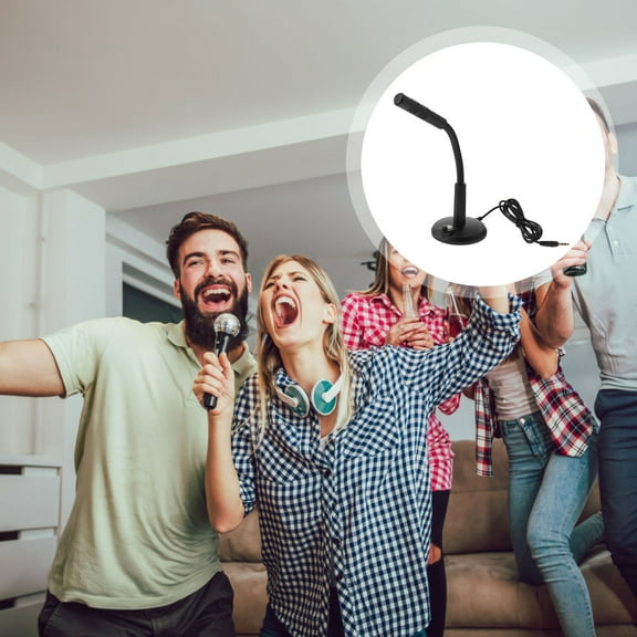 Masteelf 1Pc Desktop Microphone Adjustable Plastic Meeting Microphone Black