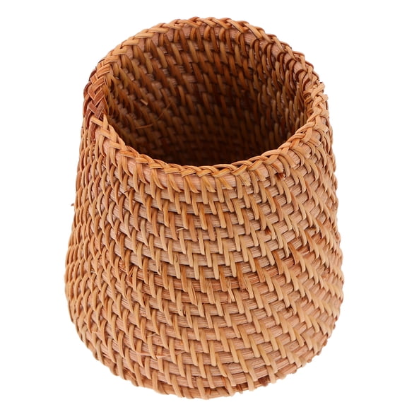 Masteelf 1Pc Wood Woven Pen Holder Sundries Basket Organizer Basket Storage Basket