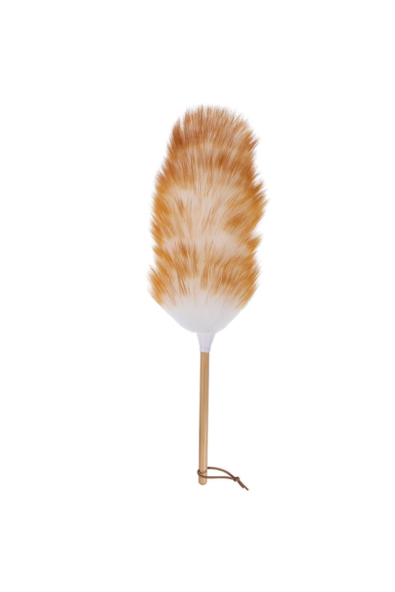 1Pc Wooden Handle Duster Creative Wool Duster (Khaki)