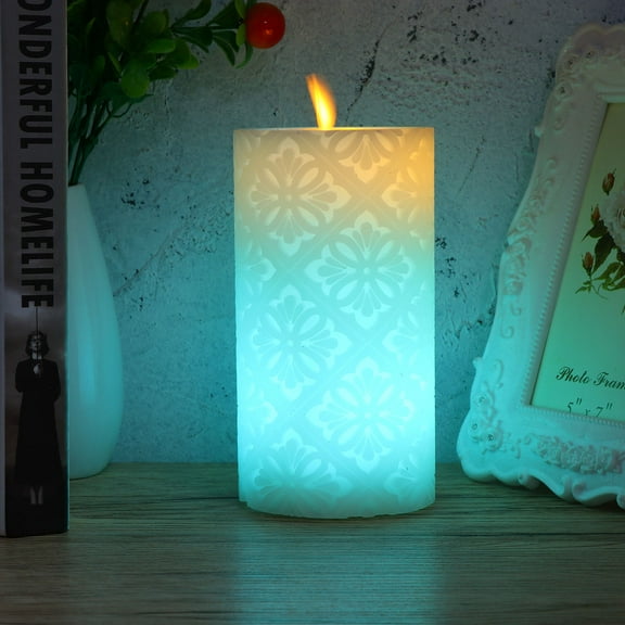 Masteelf 1Pcs Led Pillar Candles for Home Users Flameless Candles with Flickering Effect 8x8x15cm