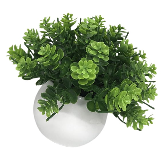 Masteelf 1Pcs Potted Fake Plant Artificial Potted Plants Green Plastic Square For Office Bookshelves
