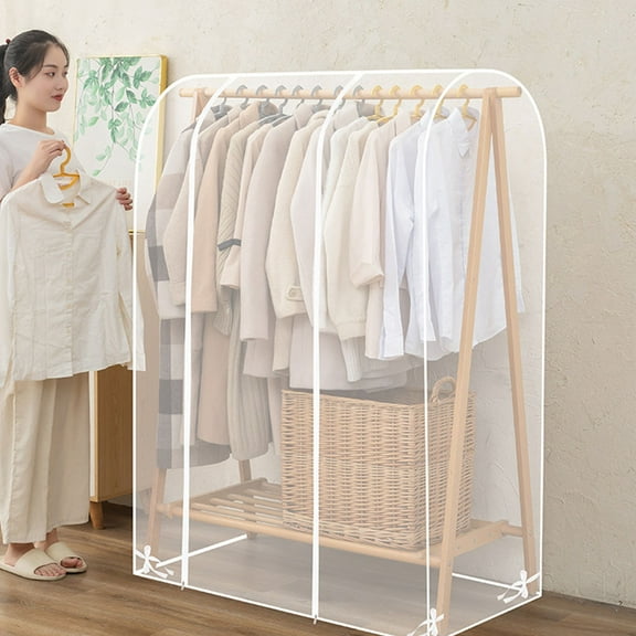 Masteelf Clear Clothes Rack Cover 1 Set Transparent PEVA for Home and Household Use
