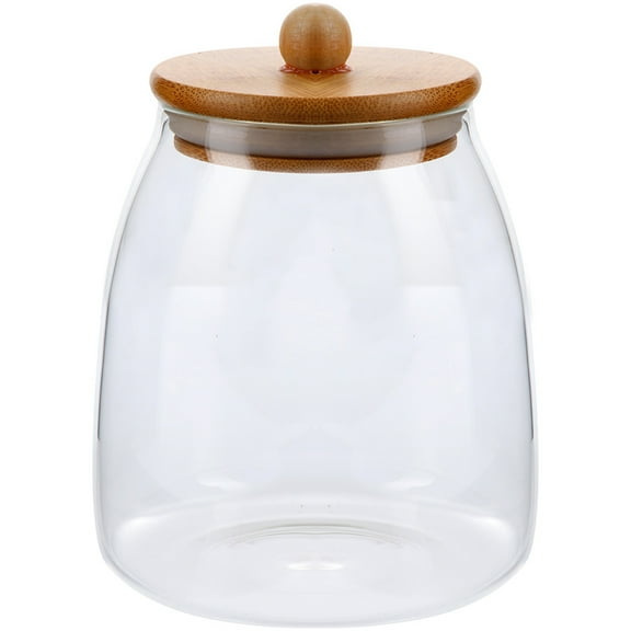 LOLIPPYY Sealed Glass Canister Bamboo Lid For Families Kitchen Organization 1Set