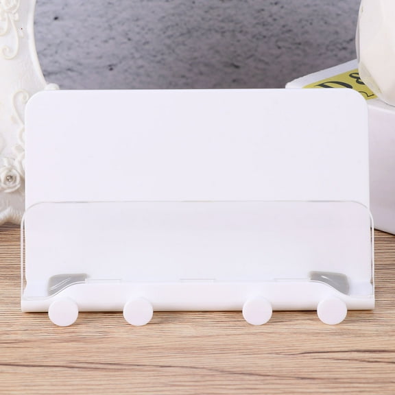 Masteelf 1pc Multifunctional Wallmounted Phone Rack Mobile Phone Holder Key Hanger Wall Rack for Home (White)