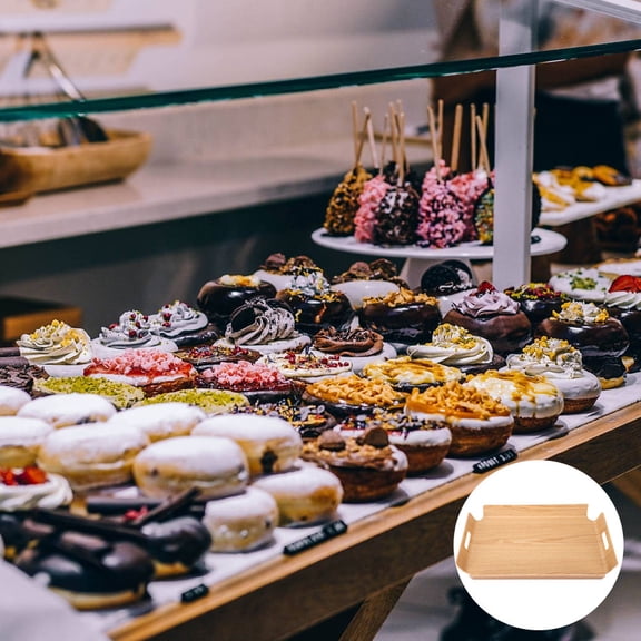 Masteelf 1pc Wooden Self-Service Dishes Bread Tray Baked Dessert Bread Platter (Original)