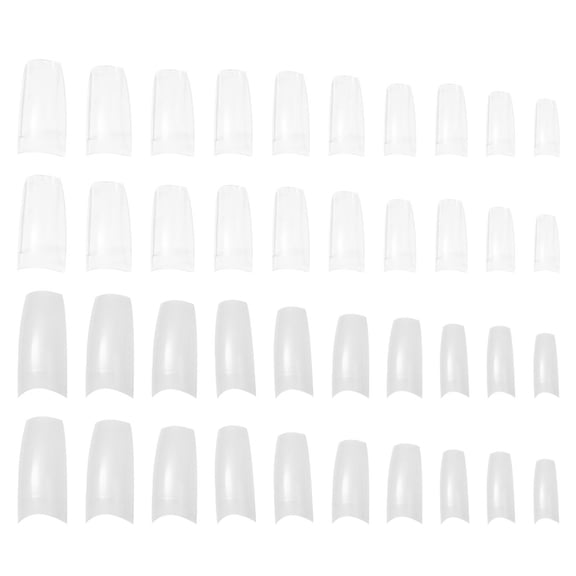 Masteelf 2 Bags French Style Nail Artificial Tips Nails Stick Full Gel Kit