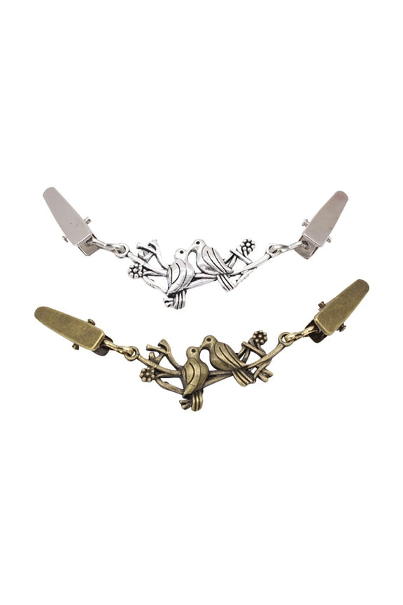 2 PC Collar Sweater Guards Clips Animal Cardigan Sweaters Women's Miss