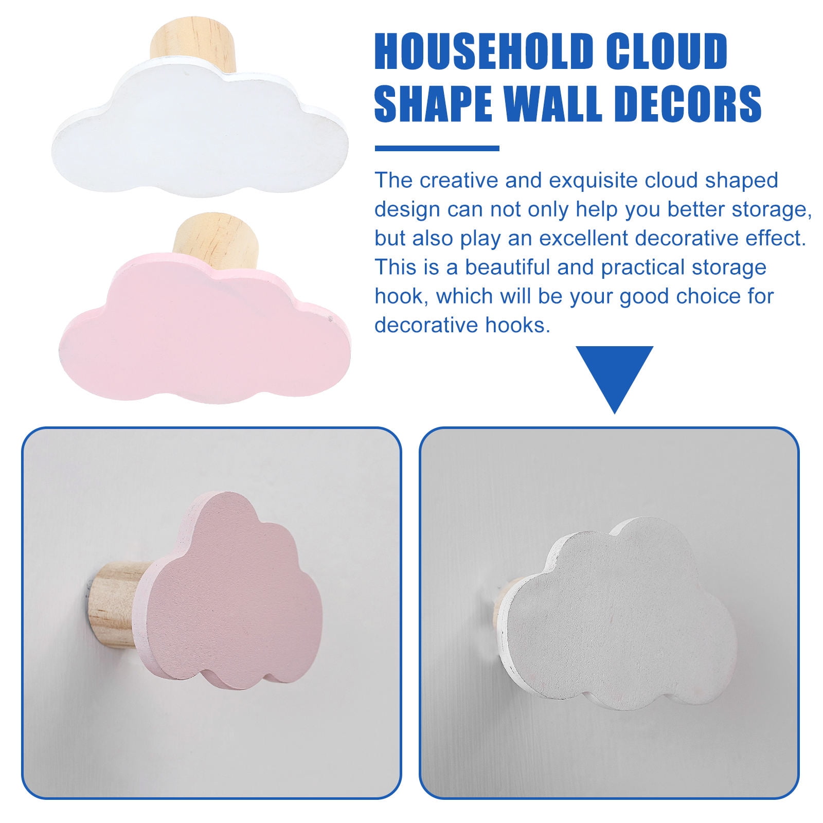 Masteelf PCS Kids Nursery Cloud Hook Wall Shelf Shaped Hooks