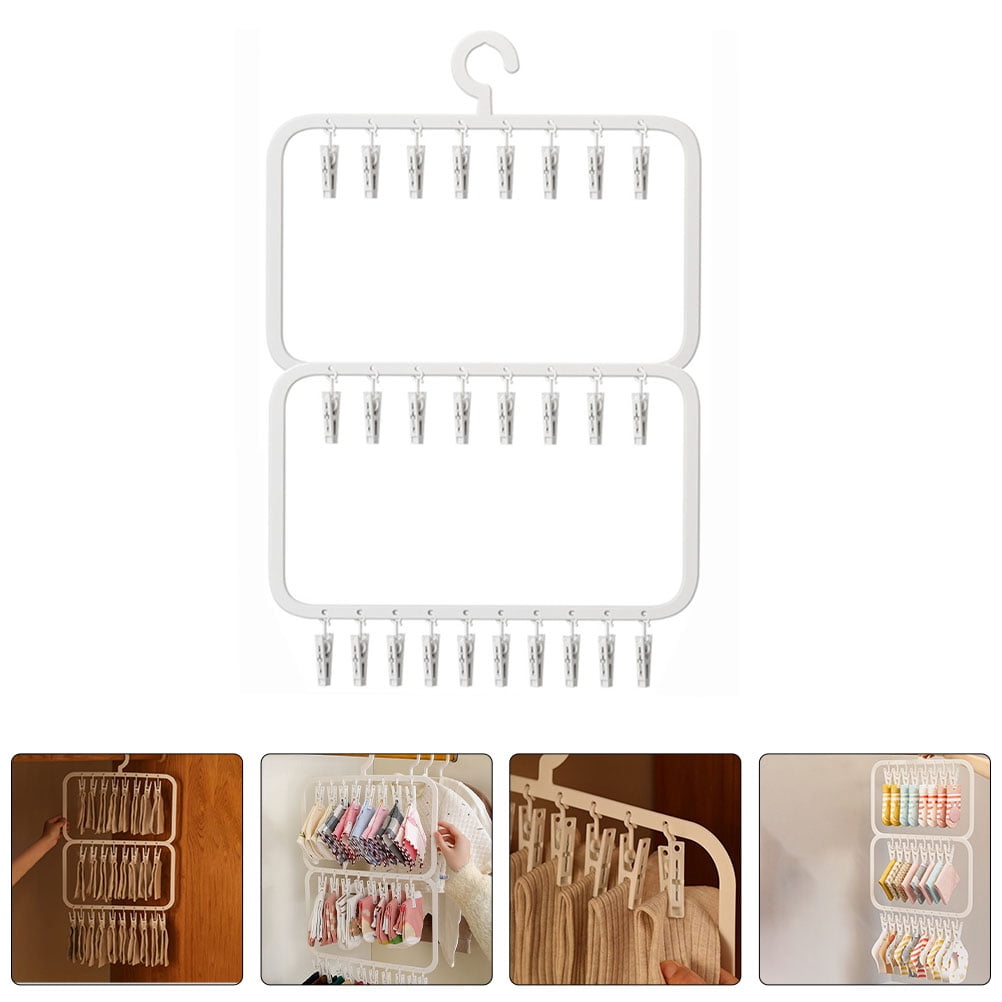 Masteelf  2 PCS Socks Patch Clothes Rack Hangers for Child Baby White