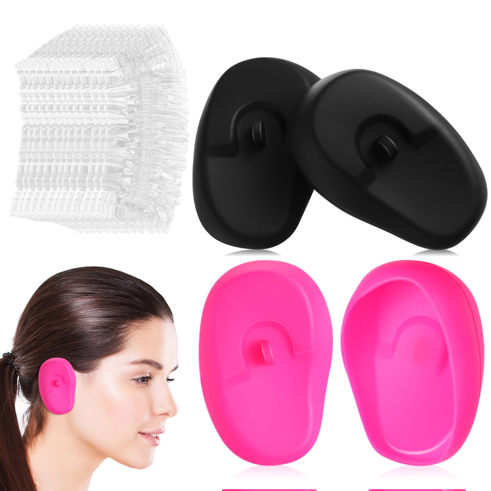 Masteelf 2 Pairs Ear Covers Silicone Ear Covers Hairdressing Ear