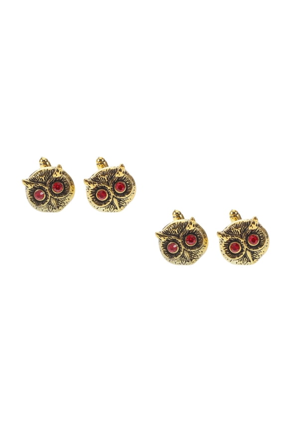 2 Pairs Fashion Owl Cufflinks For Men Alloy Cuff Links Business Suit Tuxedo Shirt Cuff Links Retro Style Cufflinks Men Cufflinks