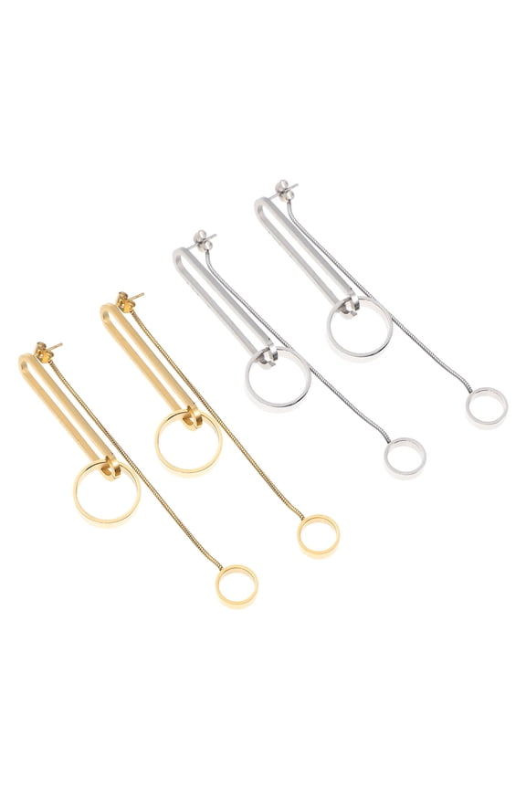 Masteelf  2 Pairs Studs Piercing Earrings Personality U-shaped Bridesmaid