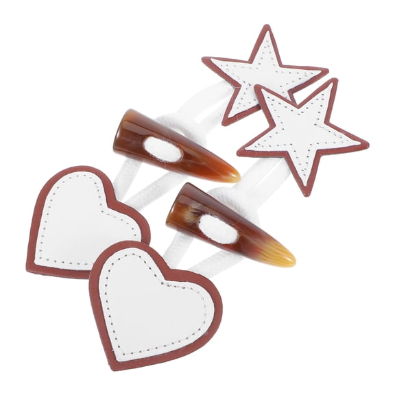 Masteelf 2 Pairs Vintage PU Leather Sew-On Toggles Closure with Resin Horn Button for Coat Jacket Clothing DIY Sewing Accessories