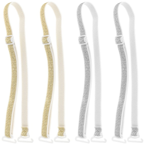 Masteelf 2 Pairs Women Bra Straps Glitter Elastic Adjustable Underwear Removable Sparkling Strap Replacement Shoulder Straps For Bra Lingerie Strapless Dress