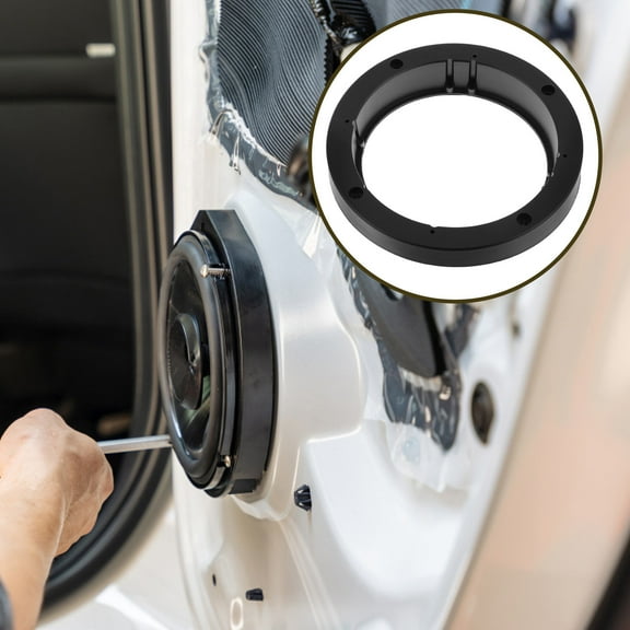 HEATSHAKING Door Speaker Adapter Speaker Adapter Spacers Black Plastic Sound Isolation 2 Pcs