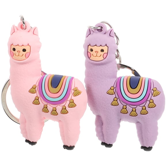 Masteelf  2 Pcs Alpaca Merchandise Cute Elephant Keychain Child Purple