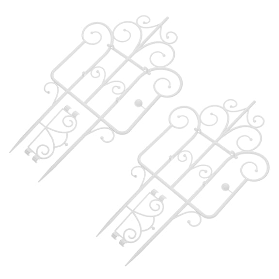 Masteelf 2-Pack White Animal Barrier Fence Garden Border Edging Decorative Fencing for Yard and Lawn