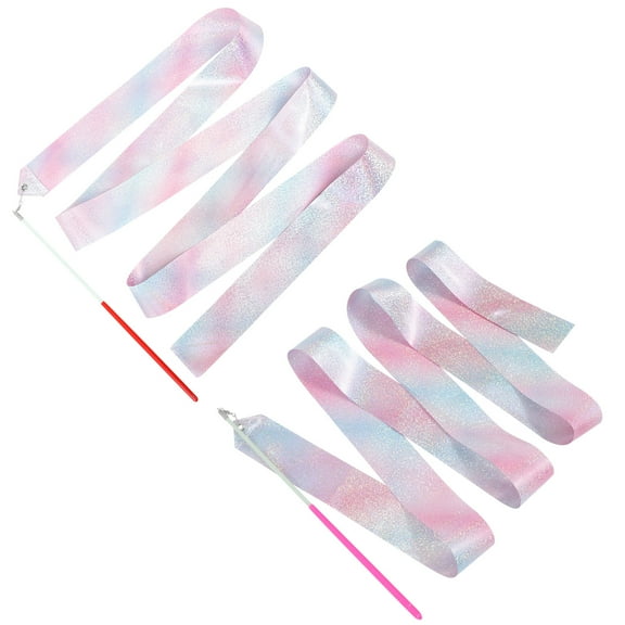 Masteelf 2 Pcs Colorful Ribbon Set for Kids Dance, Gymnastics, Performance & Exercise Activities