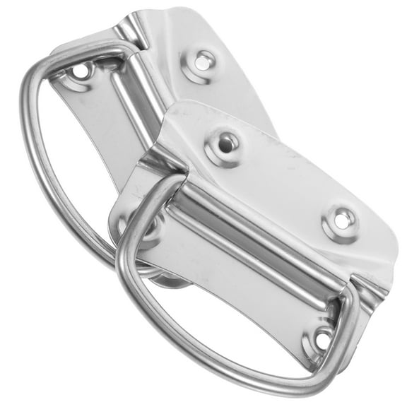 Masteelf  2 Pcs Bolt with Handle Curved Cabinet Handles Foldable Silver