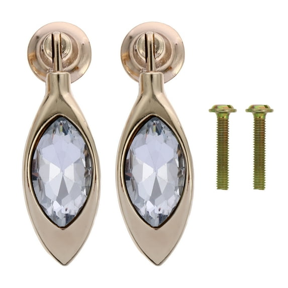 Masteelf 2 Pcs Cabinet Handle Door Knobs Rhinestone Golden