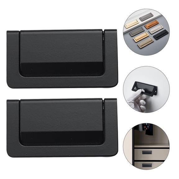 Masteelf 2 Pcs Cabinet Handles for Cabinets Drawers Matte Black Hardware