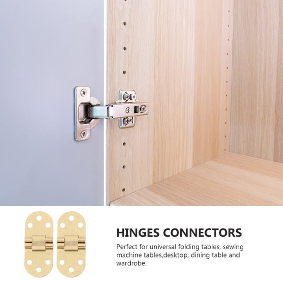 Masteelf  2 Pcs Cabinet Hardware Door Hinge Gold Countertop Hinges Table with Screws