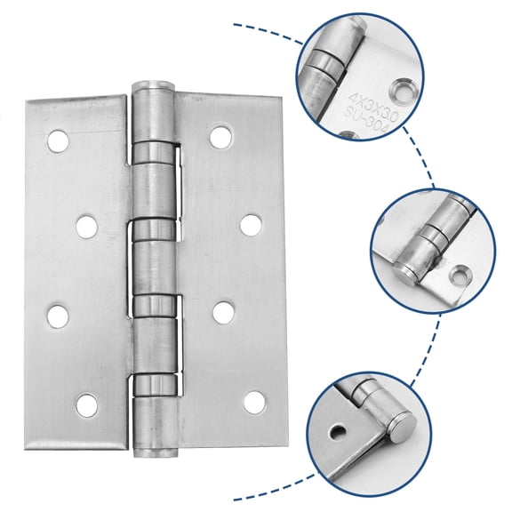 Masteelf 2-Pack Heavy Duty Cabinet Hinges Rust Resistant Hardware for Doors and Furniture