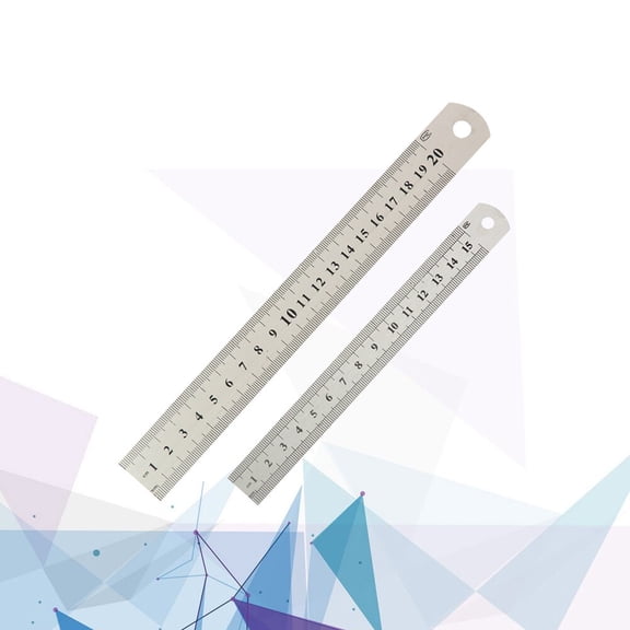 Masteelf 2 Pcs Centimeters Clear Ruler Graduated Steel Practical Accurate