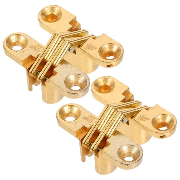 Masteelf 2 Pcs Combination Silent Hidden Hinge Travel 4.30X3.60X1.10CM Golden