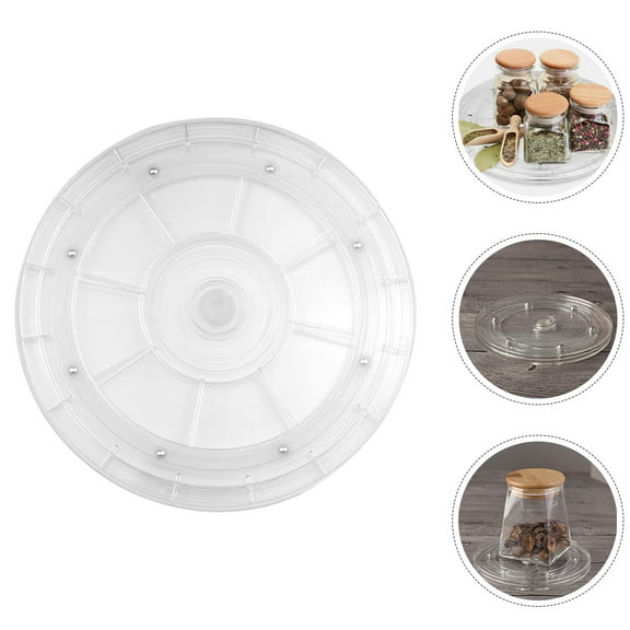 IDEANATEGRATE Family Turntable Acrylic Transparent 2Pcs
