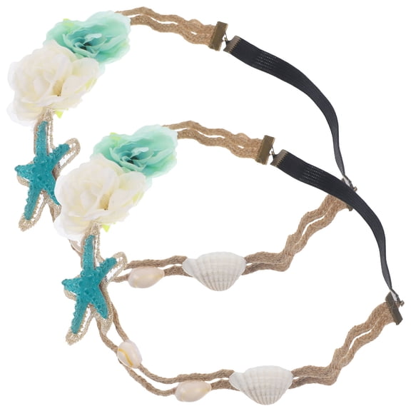 HEATSHAKING Headbands Multi-Colored Women Hair Ornament for Birthdays 2Pcs 7.9x2in