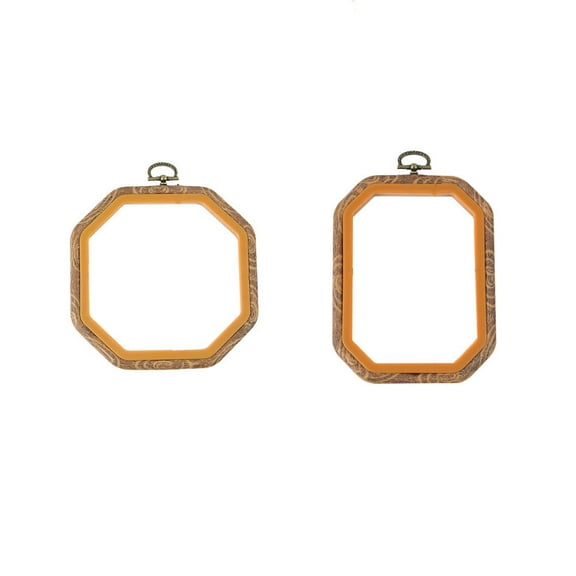 Masteelf 2 Pcs Cross Stitch Display Frame Sewing Circle Frames Fabric
