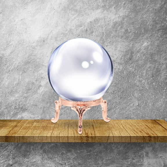 Masteelf  2 Pcs Decorative Crystal Ball Stand Metal Sphere Display Quartz Holder Divination