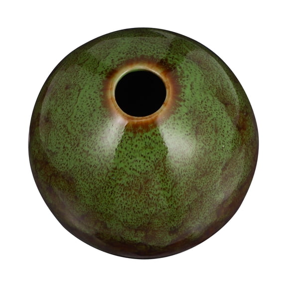 IDEANATEGRATE Ceramic Vase Green Stylish Desktop Ornament for Storage 2Pcs