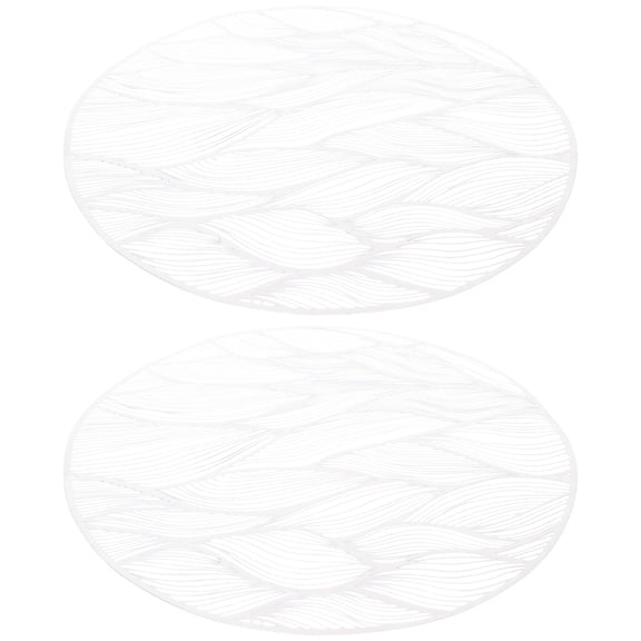 Masteelf 2 Pcs Dining PVC Coasters Insulated Coasters 38x38cm Silver