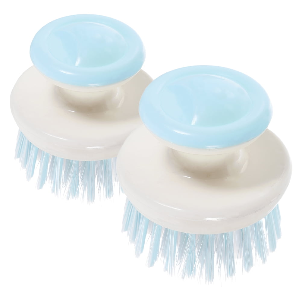 Masteelf  2 Pcs Dish Scrubber Pads Brush with Soap Dispenser Dad Blue