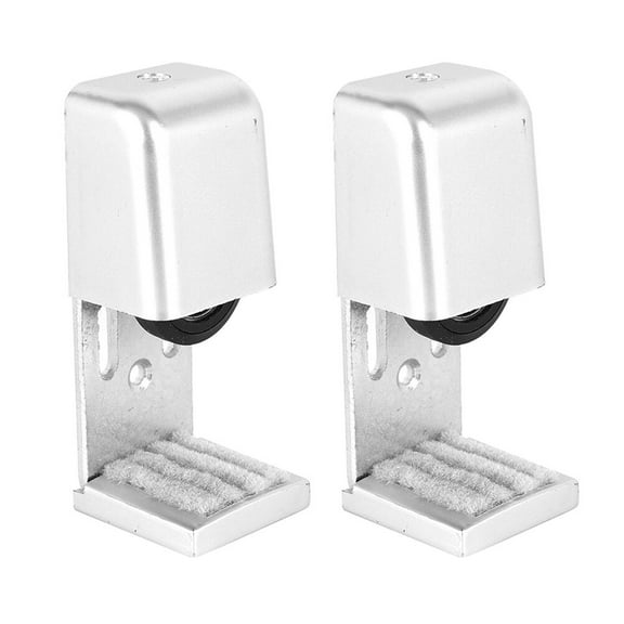LOLIPPYY 2Pcs Glass Door Roller Guide Stainless Steel Floor Guide for Smooth Sliding Door Use