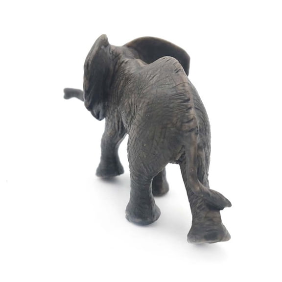 IDEANATEGRATE Elephant Model for Decoration Made of PVC in Coffee Color 2pcs Lifelike Figures 6.5x3.2x4.1 inches