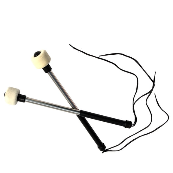 Masteelf 2-Piece Black Felt Drum Mallets Set for Steel Percussion Instruments, Music Accessory Kit