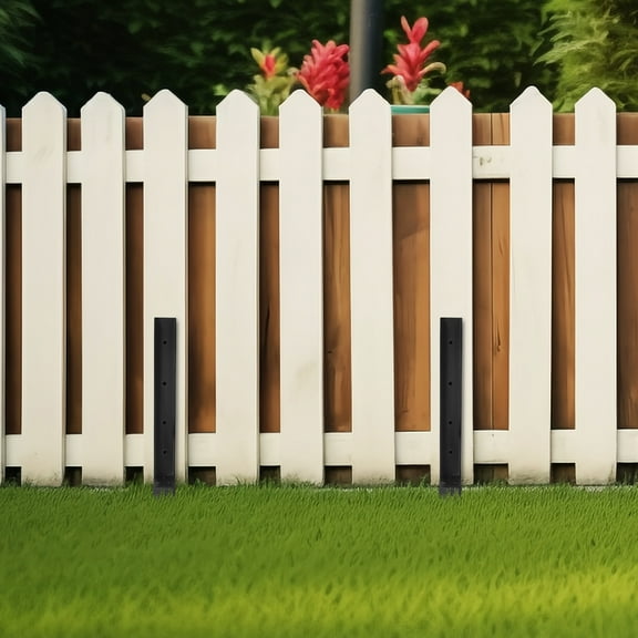 SWETRACE Fence Post Support Kit Black 2Pcs 15.7X2.2X1.4in