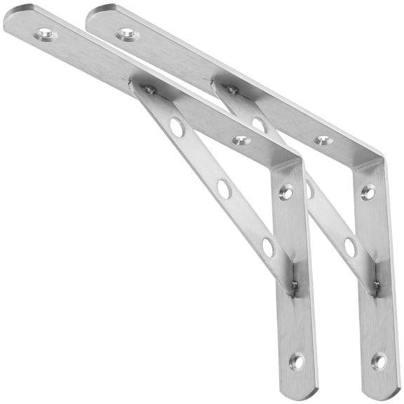 Masteelf 2 Pcs Floating Shelf Bracket Shelving Brackets Shelves Silver