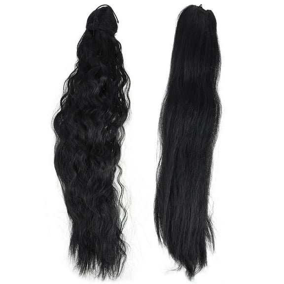 Masteelf Black Curly Ponytail Wig HighTemperature Fibre Hairpiece for Women Perfect for Daily and Party Use