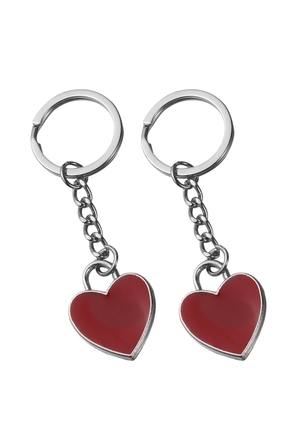 2 Pcs Heart Keychain Bag Charm Travel Accessories Miss Woman